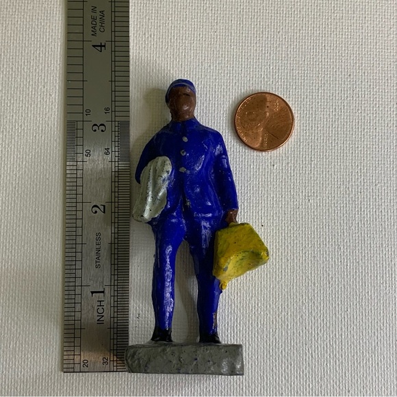 Antique Composition Figure J Hill Dining Car Attendant Toy Trico Figurine Japan - Picture 12 of 14